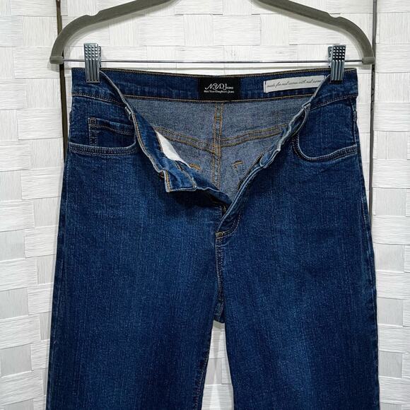 NYDJ Women’s Vintage Wide Leg Mid Rise Blue Denim Jeans Size 4 Hippie Boho - Picture 9 of 15
